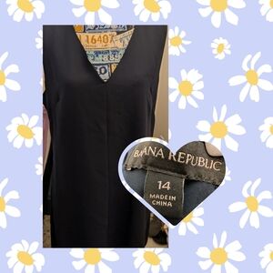 Banana Republic Midnight Black V-Neck Dress